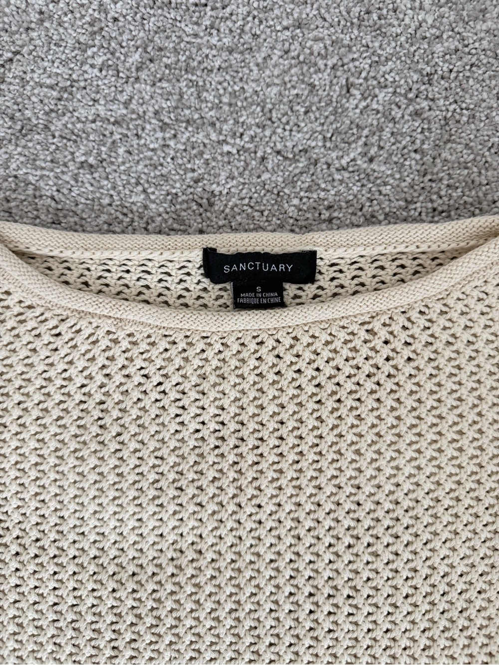 Evereve Open-Knit Crewneck Sweater in Cream - Picture 8 of 16
